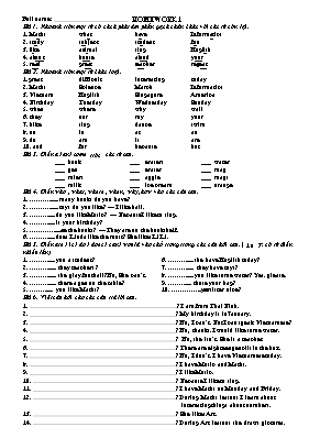 Đề thi học sinh giỏi môn Tiếng Anh Lớp 4